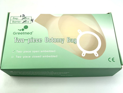 17 GreetMed Colostomy Bags 2 Pc Open Embedded 60mm Cut to fit Barrier Exp 2027