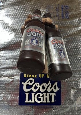 Vintage Coors Light Giant 3-D Hand Holding Beer Bottles Wall Hanging Display