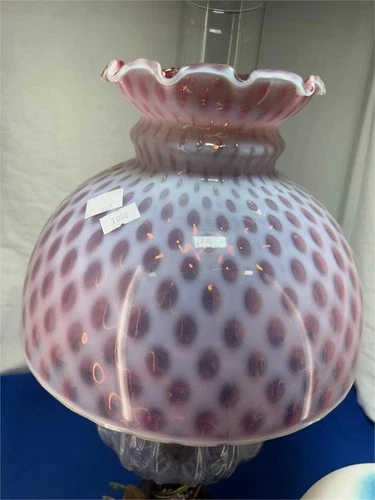 ANTIQUE FENTON LAMPSHADE w/LAMP INCLUDED