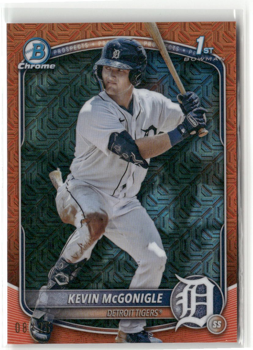 2025 Bowman #BCP-79 Kevin McGonigle Chrome Orange Geometric Refractor /25