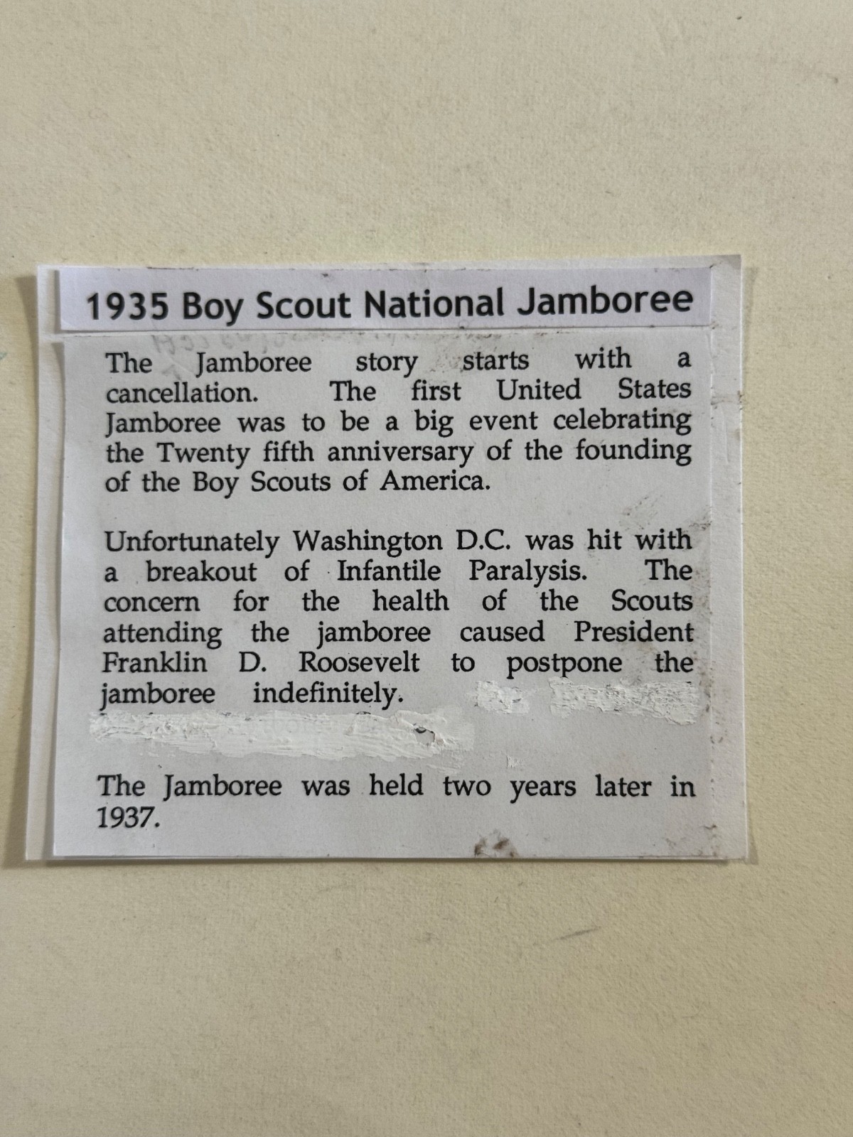 3 - 1935 Boy Scout  National Jamboree Pins