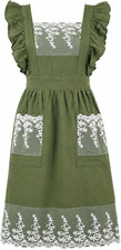 Aoomzoon Vintage Aprons for Women with Lace Ruffle, Cooking Kitchen Baking