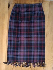 VTG Requirements Womens 12 Maxi Skirt Fringe Plaid Wool Blend Dark Academia