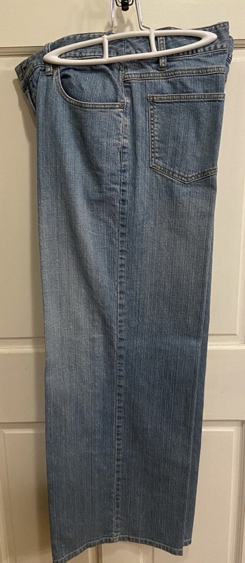 Jeanology Wide Leg Faded Blue Jean High  Waist Pocket Cotton Spandex 32 X34 14T 