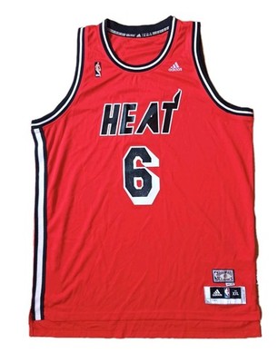 RARE LeBron James Miami Heat HWC Adidas Swingman Jersey Trikot Throwback rot XXL