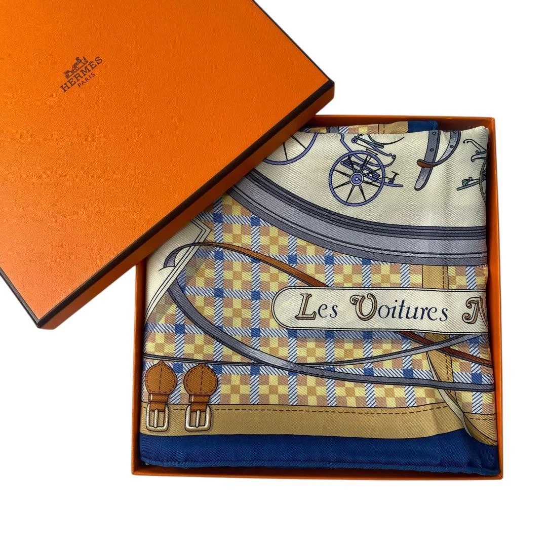 Hermes — HERMES Carre 70 Scarf "Evolution of the Carriage" Silk Multicolor SK1456