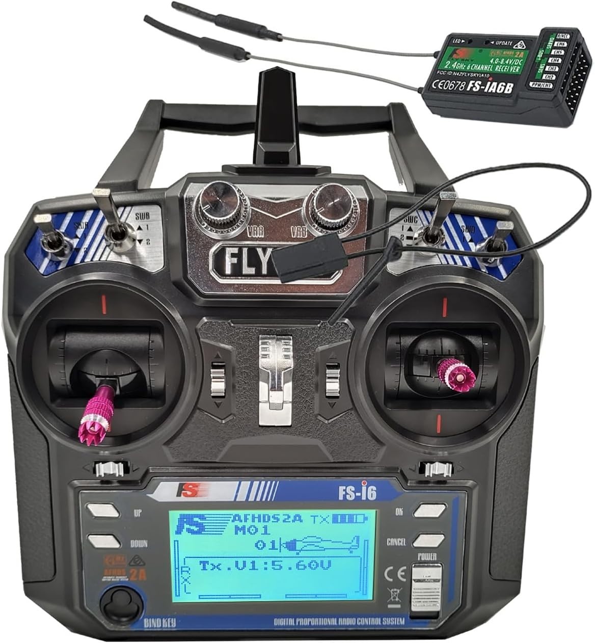 FS-I6 6CH 2.4GHz RC Transmitter & FS-Ia6B Receiver for Multirotors & Planes