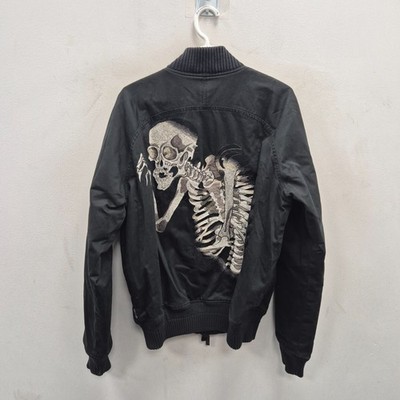 Maharishi bestickte Davey Jones Skelett Bomber Sukajan Jacke Größe Medium