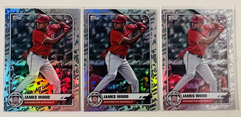 (3) 2025 Topps All-Star Game #65 James Wood Foil Rookie Lot Washington Nationals