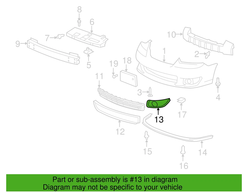 Подлинный ободок противотуманной фары передняя левая сторона 2006-2007 GM Chevrolet Malibu 15853856 - Изображение 3 из 4