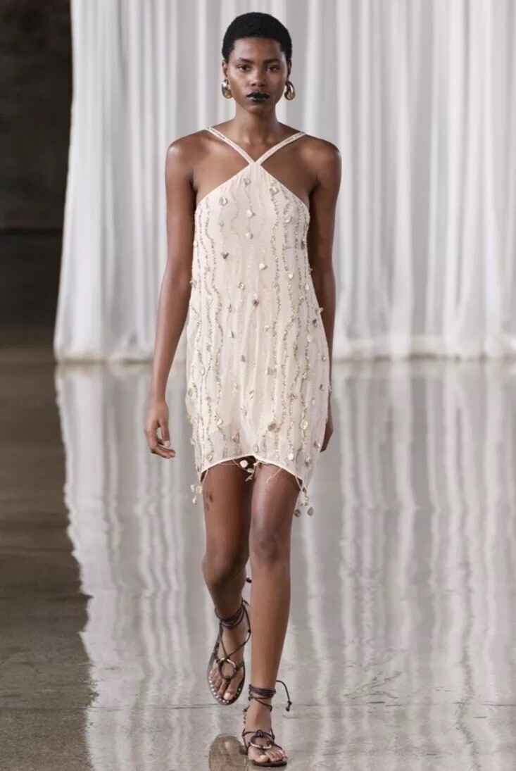 BEADED MINI DRESS-Zara | eBay UK