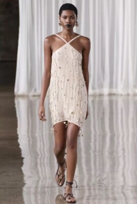 BEADED MINI DRESS-Zara | eBay UK