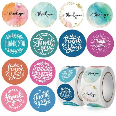 1000 Pcs 1 Inch Thank You Stickers for Baking Packaging Envelope Seals