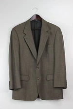 Vintage Burberry Heathered Brown 100% Wool Suit Sport Coat Blazer Jacket