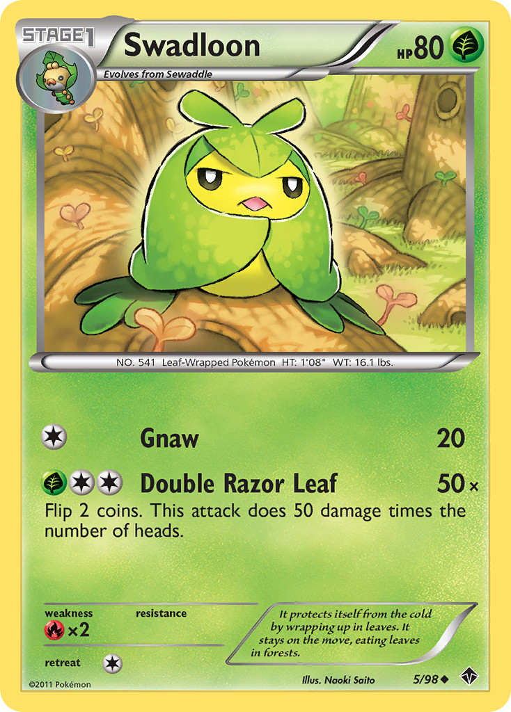 Swadloon 5/98 Uncommon | Emerging Powers | Pokemon Card