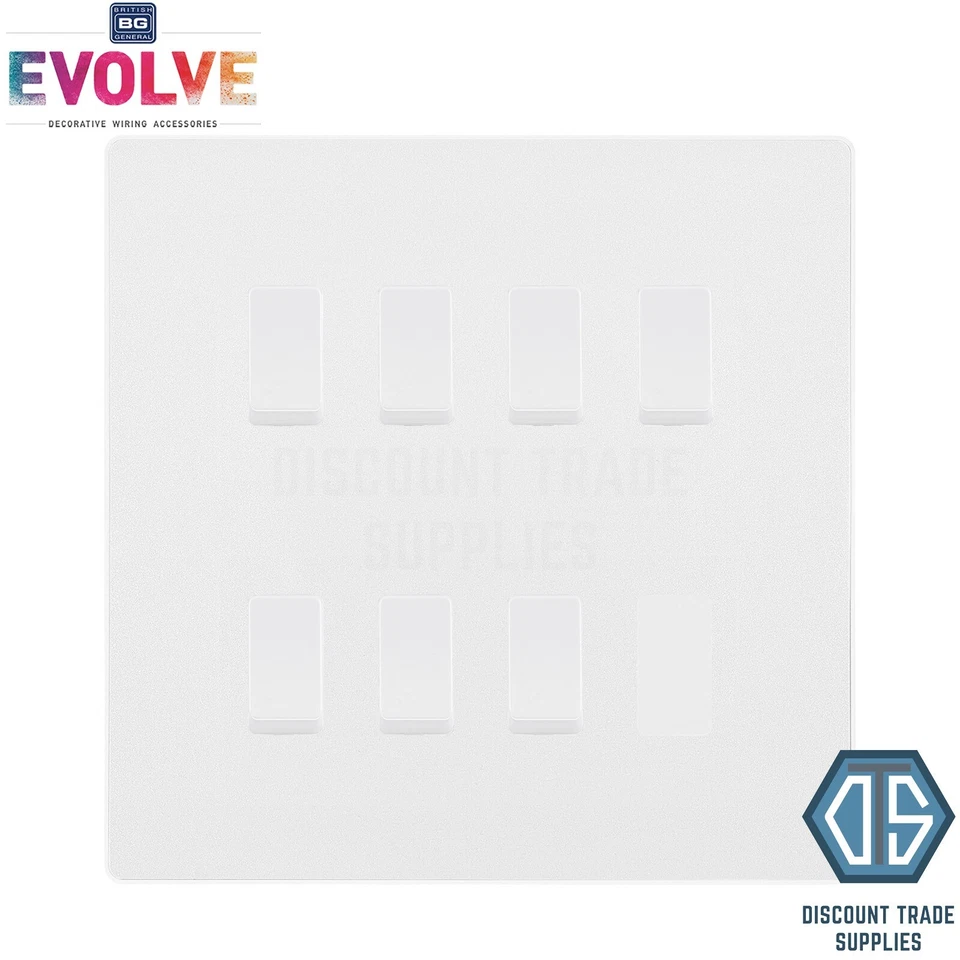 BG Evolve perlweiß 7 Gang maßgefertigter Gitter-Lichtschalter