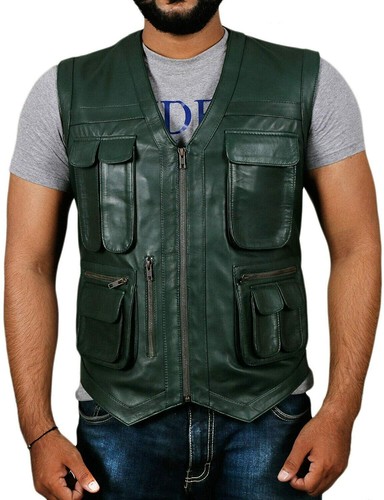 Chaleco De Cuero Genuino Jurassic World bluf Chaleco De Piel De Cordero  Cuero | eBay