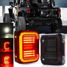 2x Smoked Led Tail Lights Reverse Brake Running Lamp For Jeep Wrangler Jk 07-18