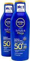 2X Nivea Sun Schutz & Pflege Sonnenschutz Sonnencreme 50+ Lsf Wasserfest 200 Ml