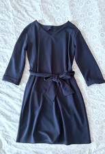 Rope Picnic navy blue bow tie belt fit flare dress - Size 4