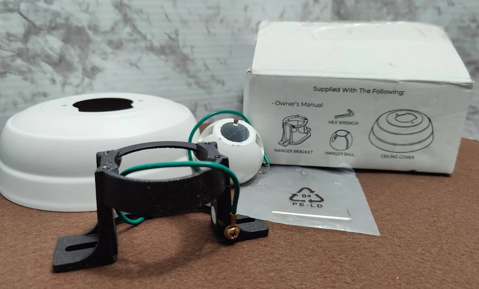 Kathy Ireland HOME Sloped Ceiling Kit, Vaulted Ceiling Fan Mount, Satin White - Image 3 of 3