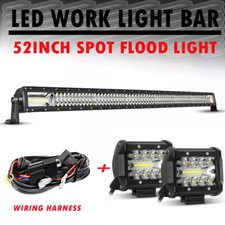 52inch 3080w Led Light Bar Combo 2x 4 Pods For 07-18 Jeep Wrangler Jk Driving