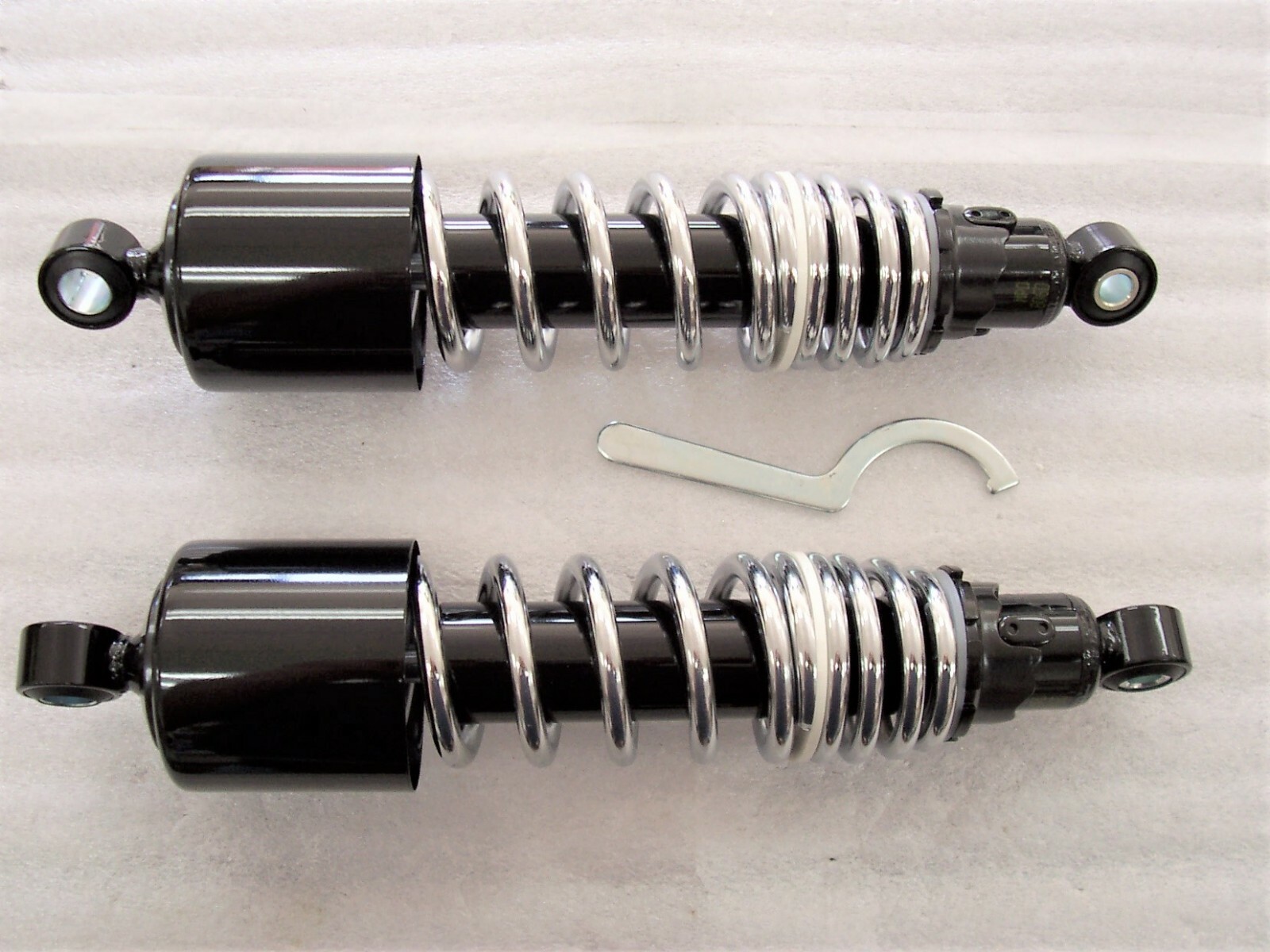 Kawasaki Z1 KZ900 KZ1000 KZ1100 Black Chrome 12.25" Short Dual Spring Shocks