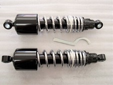 Kawasaki Z1 KZ900 KZ1000 KZ1100 Black Chrome 12.25" Short Dual Spring Shocks