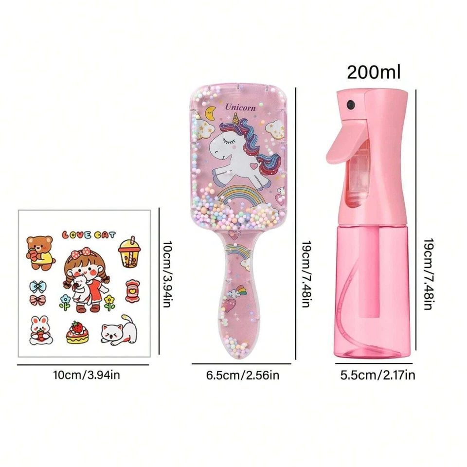 Juego de 6/4 piezas de cepillos desenredantes para el cabello botella de spray para el cabello peinado, limpieza, salones Foto 3 de 4