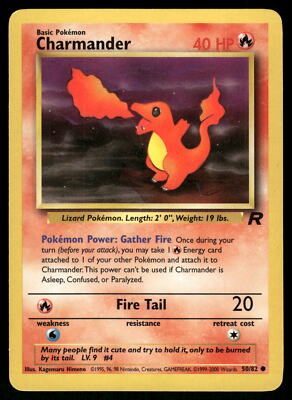 Charmander MP 50/82 Team Rocket Pokemon Card