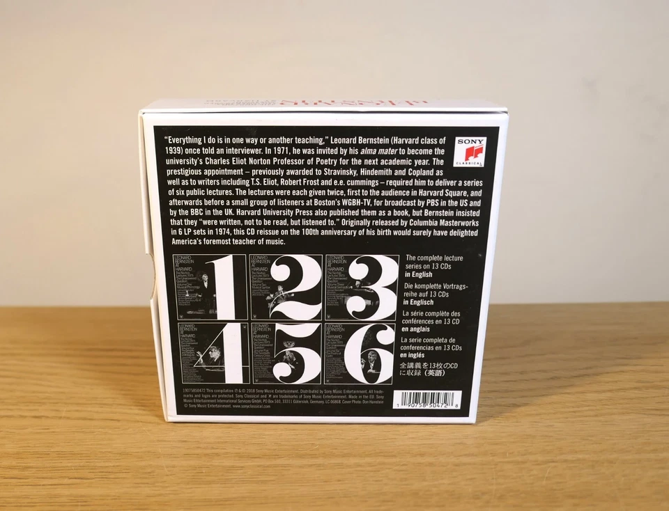 Leonard Bernstein At Harvard 13 CD Sony Classical "LIKE NEW" Foto 2 de 3