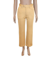 High-Waisted Tan Issey Miyake Trousers Designer Pants Chic Vintage Office Wear