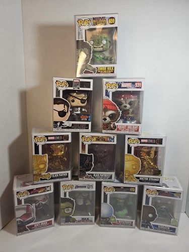 Funko Pop! Lot Of 10 Marvel Universe Hulk Rocket 383 340 575 437 528 473 659 274