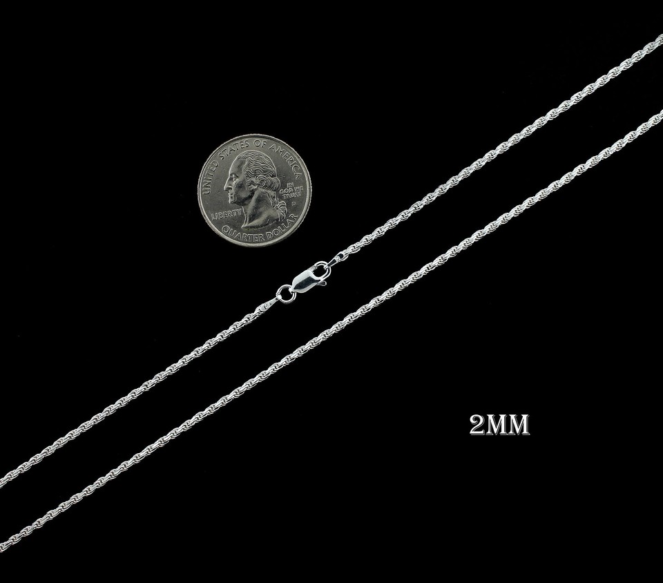 5mm Italy 925 Sterling Silver Diamond-Cut ROPE Chain Necklace Or Bracelet – Genuine Italian Craftsmanship