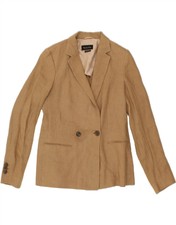 Massimo Dutti Womens Double Breasted Blazer Jacket Eu 40 Medium Brown Bm07