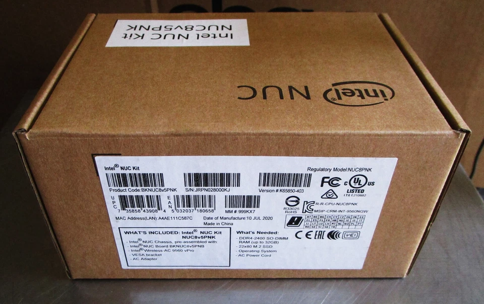 Intel BKNUC8V5PNK NUC Kit Ver. K65850-403 w/acc. New Surplus / Y3 - Image 3 of 4