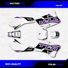 White & Purple Shift Racing Graphics Kit fits 00-08 YAMAHA TTR90 TTR 90 decal