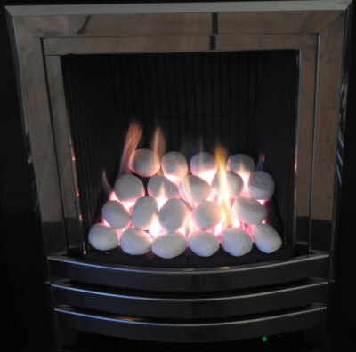 Electric Fire Replacement Ceramic XL White Pebbles Coals Universal RCF Cert  Gas | eBay