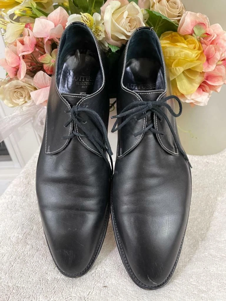 Fecha roja Capataz Hostal Mens LOTTUSSE 1877 BLACK OXFORD SHOE SIZE 8.5 US 9.5 | eBay