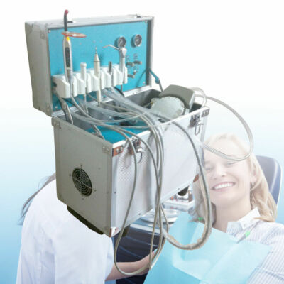 4 Hole Dental Delivery Unit Portable & Mobile Rolling Box Air Compressor Suction