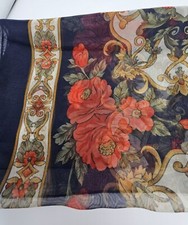 Vintage Gorgeous Floral Autumn Colors Scarf 64" X 20" Polyester Blend