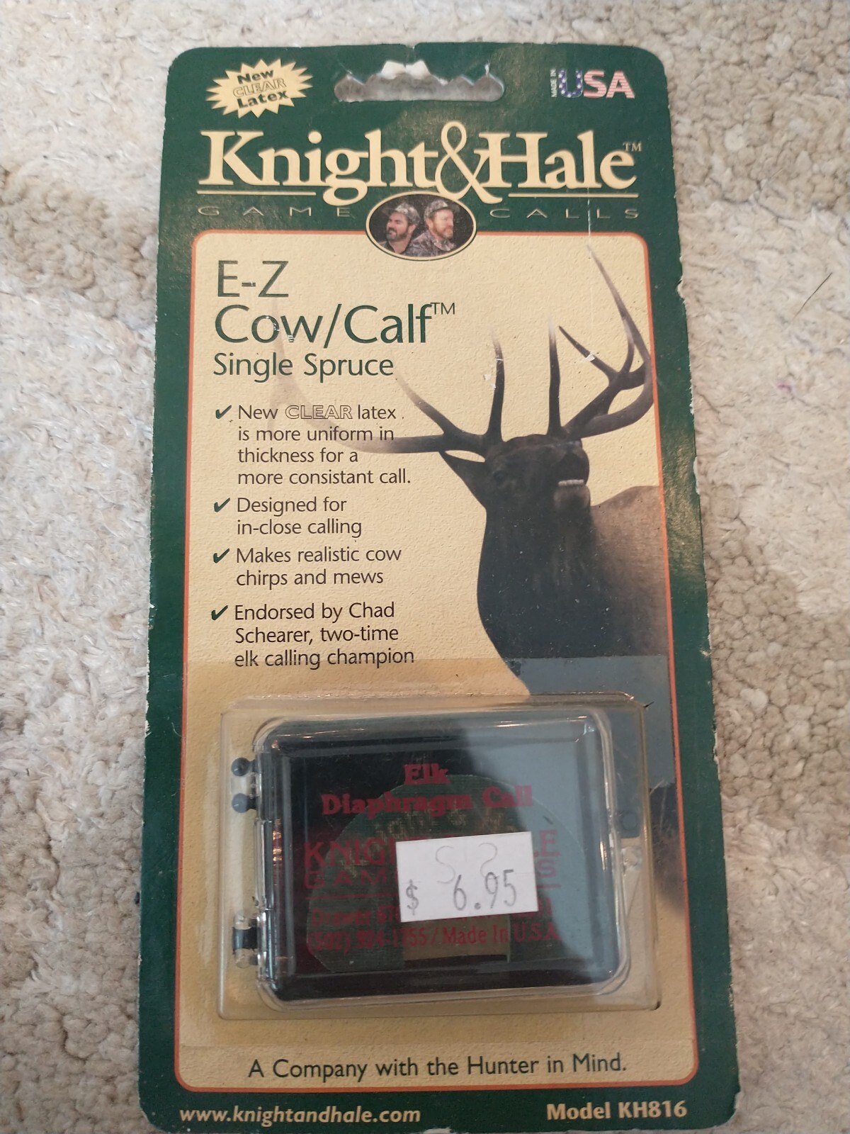 New Knight & Hale EZ Cow/calf single spruce Elk diaphragm Game Call