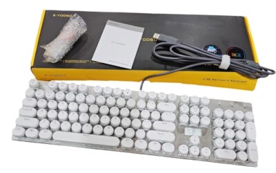 HUO JI E-Yooso Z-88 Mechanical Gaming Keyboard Wired Typewriter Style White