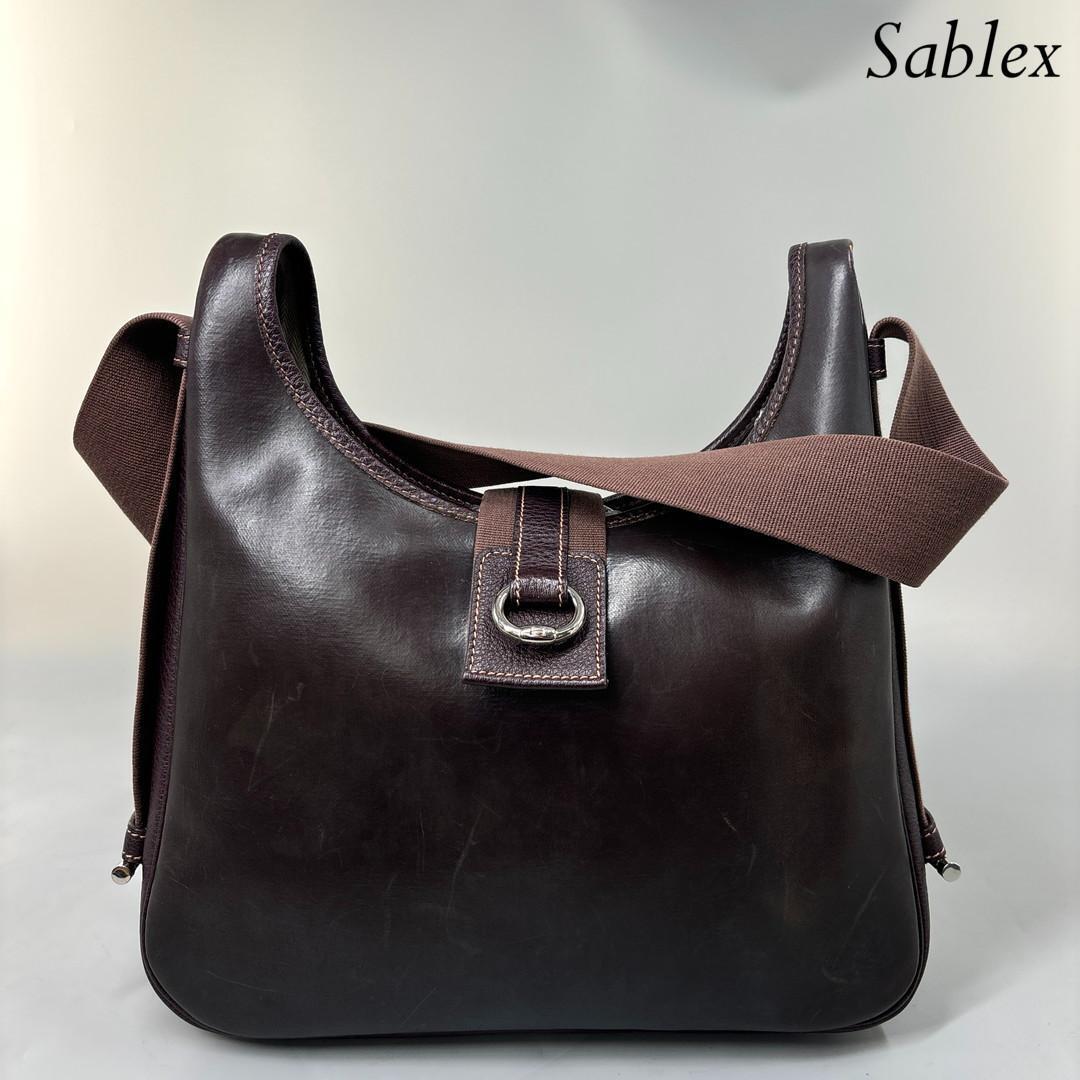 Vintage HERMES Sako Dark Brown Taurillon Clemence Leather Shoulder Bag