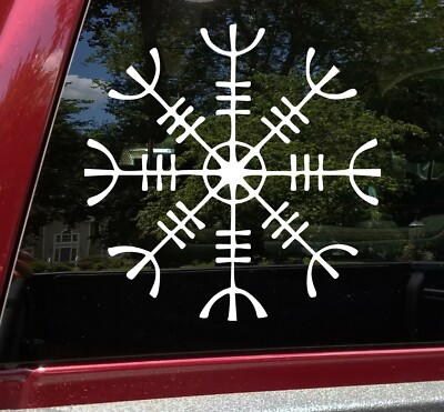 Helm of Awe Vinyl Decal V6 | Norse Celtic Terror Viking Symbol | Sticker