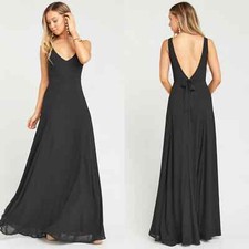 Show Me Your Mumu Jenn Maxi Dress in Black Chiffon Women's Size M