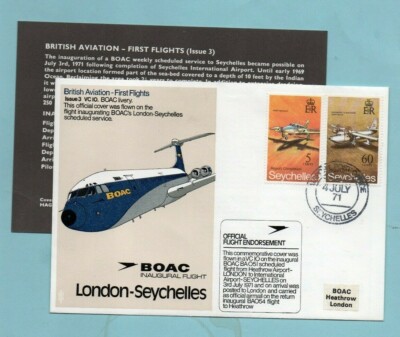 British Aviation Series First Flights Issue 3 B O A C London - Seychelles  No 2