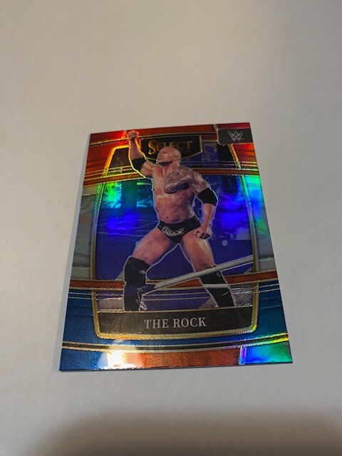 2022 The Rock WWE Panini Select Concourse Dwayne Johnson Card Red & Blue refract