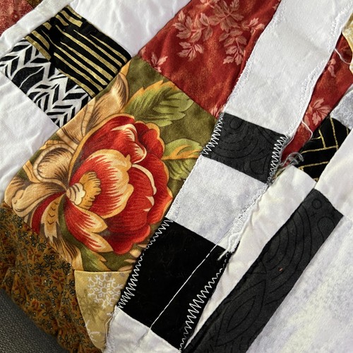 Handgefertigte bunte Schoßdecke Decke wendbar weiß 42"x48" Kunst kann hängen - Bild 4 von 11