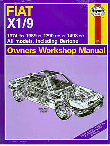 SHOP MANUAL X1/9 SERVICE REPAIR FIAT BERTONE 1989 BOOK HAYNES CHILTON | eBay